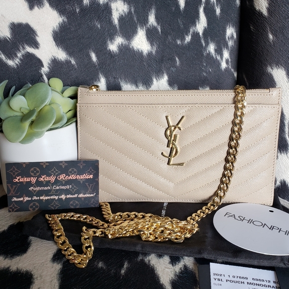 Yves Saint Laurent Handbags - Authentic Yves Saint Laurent Grain De Poudre Pouch Crossbody